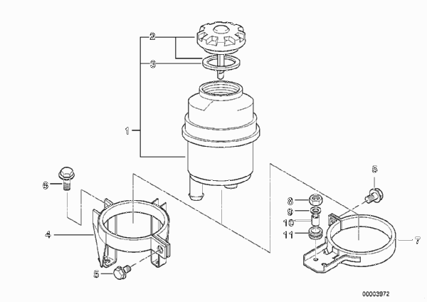 Масляный резервуар/детали для BMW E39 530i M54 (схема запчастей)