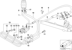 Маслопроводы гидроусилителя рул.управл. для BMW E36 318is M44 (схема запасных частей)