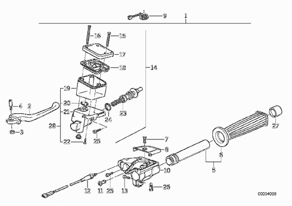 Модуль ручки П для BMW K589 K 100 LT 87 (0506,0516) 0 (схема запчастей)