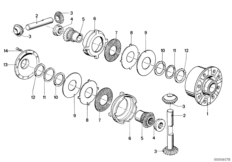 Детали элемента блокировки для BMW E12 520 M10 (схема запасных частей)
