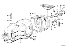 Крышка картера КПП/импульсный датчик для BMW E23 728i M30 (схема запасных частей)