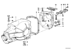 Крышка картера КПП/импульсный датчик для BMW E23 733i M30 (схема запасных частей)