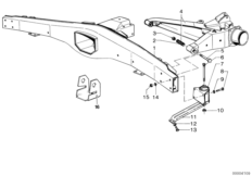 Балка заднего моста/подвеска колеса для BMW E12 528i M30 (схема запасных частей)