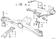 Балка заднего моста/подвеска колеса для BMW E28 520i M20 (схема запасных частей)