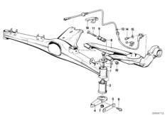 Балка заднего моста/подвеска колеса для BMW E30 318i M40 (схема запасных частей)