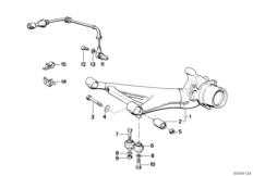 Балка заднего моста/подвеска колеса для BMW E34 M5 3.6 S38 (схема запасных частей)