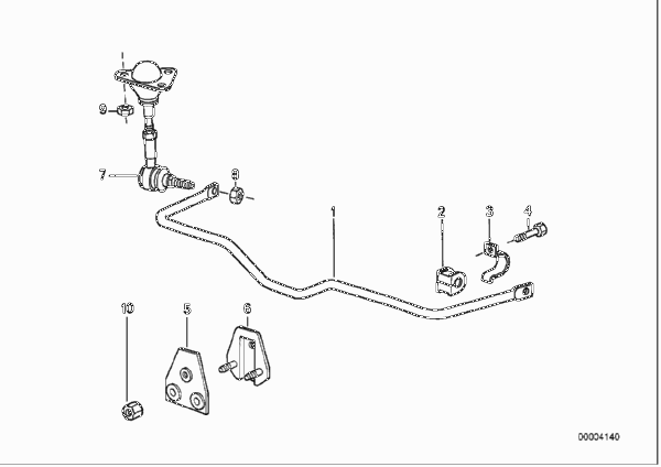 стабилизатор задний для BMW Z1 Z1 M20 (схема запчастей)