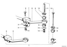стабилизатор задний для BMW E12 520 M10 (схема запасных частей)