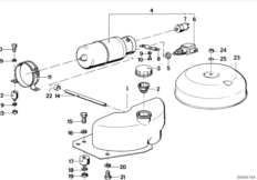 Система регулир.дор.просв./насос.агрегат для BMW E12 518 M10 (схема запасных частей)