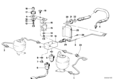 Система регулир.дорож.просв./провода Зд для BMW E12 520 M20 (схема запасных частей)