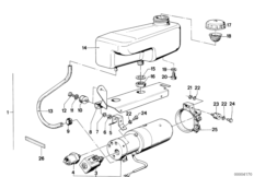 Система регулир.дор.просв./насос.агрегат для BMW E23 728iS M30 (схема запасных частей)