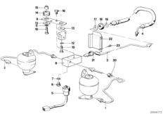 Система регулир.дорож.просв./провода Зд для BMW E28 524td M21 (схема запасных частей)