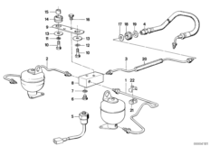 Система регулир.дорож.просв./провода Зд для BMW E32 730i M30 (схема запасных частей)