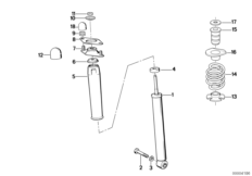 Детали амортизационной стойки Зд для BMW Z1 Z1 M20 (схема запасных частей)