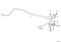 стабилизатор задний для BMW E36 323i M52 (схема запасных частей)