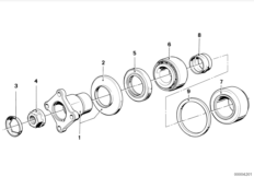 Подшипники фланца, ст.привода/упл.кольцо для BMW E36 316i M43 (схема запасных частей)
