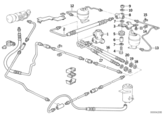 Система регулир.дорож.просв./провода Зд для BMW E34 525ix M50 (схема запасных частей)