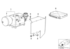 Э/гидравлич.блокировка-гидроагрегат/ЭБУ для BMW E34 525ix M50 (схема запасных частей)