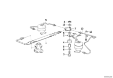 Система регулир.дорож.просв./провода Зд для BMW E34 525ix M50 (схема запасных частей)