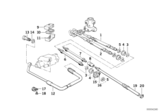 Система регулир.дорож.просв./провода Пд для BMW E34 525ix M50 (схема запасных частей)