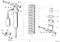 Амортизационная стойка Зд гидравлич. для BMW 2471 R 80 G/S 0 (схема запасных частей)