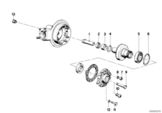 детали редуктора заднего моста для BMW 2477 R 80 TIC 0 (схема запасных частей)