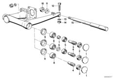 Детали качающегося рычага заднего колеса для BMW 2477 R 60 /7 0 (схема запасных частей)