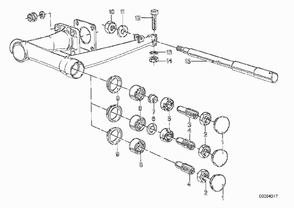 Детали качающегося рычага заднего колеса для MOTO 2477 R 60 TIC 0 (схема запчастей)