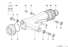 Качающийся рычаг заднего колеса для BMW 259S R 1100 RS 93 (0411,0416) 0 (схема запасных частей)