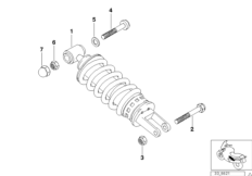 амортизационная стойка Зд для BMW 89V3 K 1200 RS 97 (0544,0554) 0 (схема запасных частей)