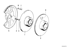 Диск тормозного механизма перед.колеса для BMW E12 520 M10 (схема запасных частей)