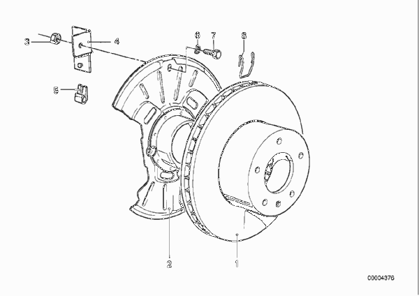 Диск тормозного механизма перед.колеса для BMW E23 728 M30 (схема запчастей)
