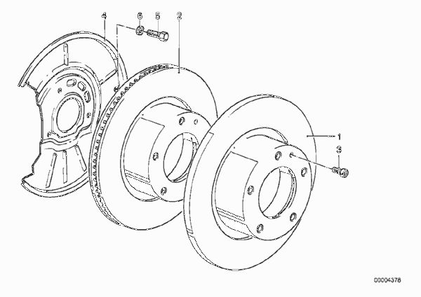 Диск тормозного механизма перед.колеса для BMW E36 320i M50 (схема запчастей)
