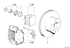 Диск тормозного механизма перед.колеса для BMW E23 735i M30 (схема запасных частей)