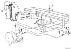 Трубопровод торм.привода Пд /крепление для BMW E12 528 M30 (схема запасных частей)