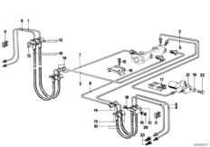Трубопровод торм.привода Пд /крепление для BMW E12 518 M10 (схема запасных частей)