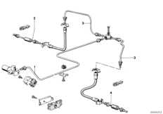 Трубопровод тормозного привода Зд для BMW E12 520 M10 (схема запасных частей)