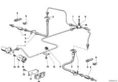 Трубопровод торм.привода Зд/крепление для BMW E12 535i M30 (схема запасных частей)