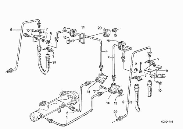 Трубопровод тормозного привода Пд для BMW E23 735i M30 (схема запчастей)