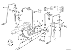 Трубопровод тормозного привода Пд для BMW E23 733i M30 (схема запасных частей)