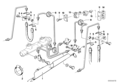 Трубопровод торм.привода Пд /крепление для BMW E23 730 M30 (схема запасных частей)