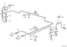 Трубопровод тормозного привода Зд для BMW E23 735i M30 (схема запасных частей)