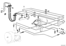 Трубопровод тормозного привода Пд для BMW E12 520 M10 (схема запасных частей)