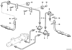 Трубопровод тормозного привода Пд для BMW E28 M5 S38 (схема запасных частей)