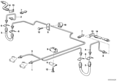 Трубопровод тормозного привода Зд для BMW E28 518i M10 (схема запасных частей)