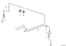 Трубопровод тормозного привода Пд для BMW E30 324td M21 (схема запасных частей)