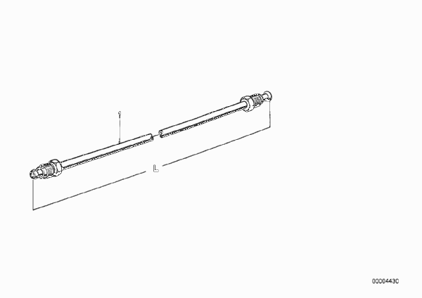 Трубопровод тормозного привода прямой для BMW E12 525 M30 (схема запчастей)
