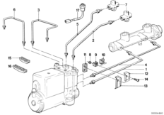 Трубопровод тормозного привода c ABS Пд для BMW E28 M5 S38 (схема запасных частей)