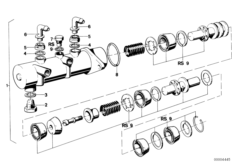 Главный тормозной цилиндр для BMW E12 520 M10 (схема запасных частей)