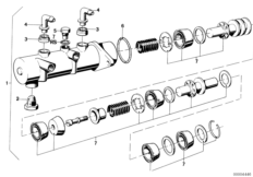 Главный тормозной цилиндр для BMW E12 520 M20 (схема запасных частей)
